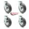 Service Caster 8 Inch Gray Pneumatic Wheel Caster Swivel with 2 Brakes, 4PK SCC-100S280-PNB-GRY-2-TLB-2 - alternate 2